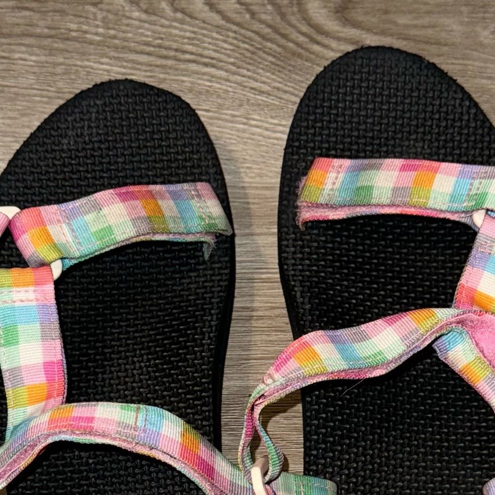 Rainbow Plaid Summer Sporty Sandals - Picture 5 of 9